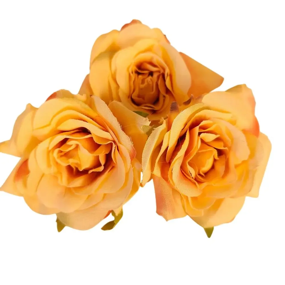 60 Peach Silk Rose Heads 3